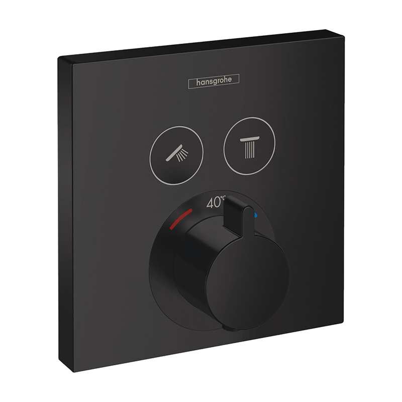 Hansgrohe ShowerSelect Thermostat Unterputz für 2 Verbraucher schwarz matt