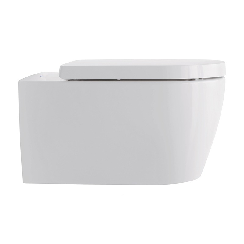 Duravit ME by Starck Wand-WC Set, rimless, mit WC-Sitz weiß, Tiefspüler