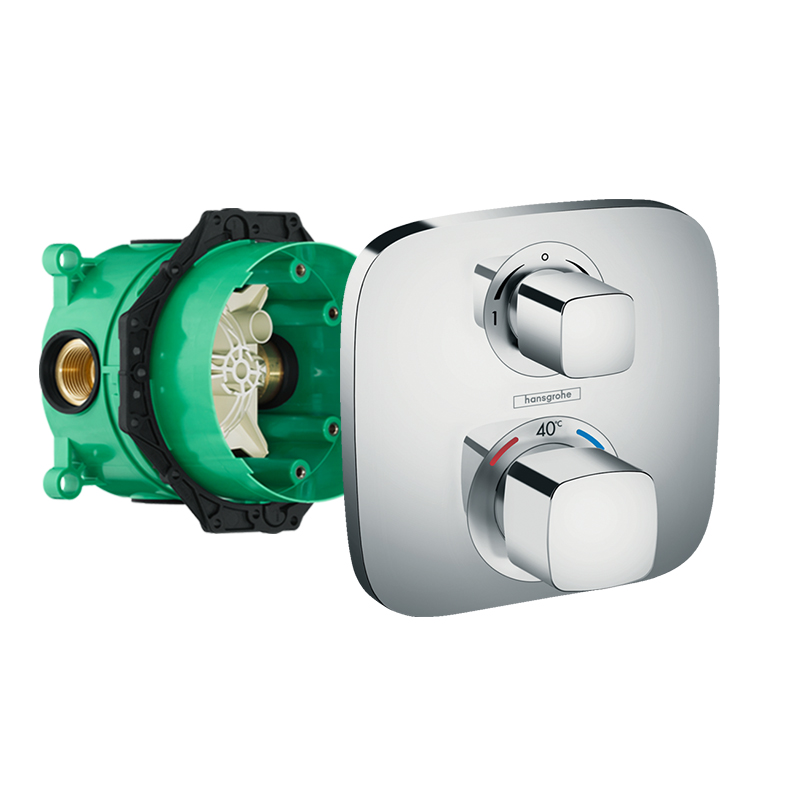 Hansgrohe Ecostat E Thermostat Unterputz, für 2 Verbraucher Set mit Grundkörper 