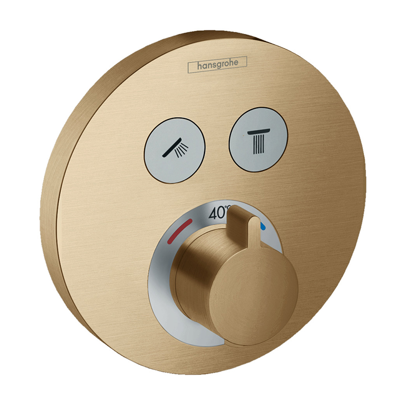 Hansgrohe ShowerSelect S Thermostat Unterputz für 2 Verbraucher, bronze gebürstet
