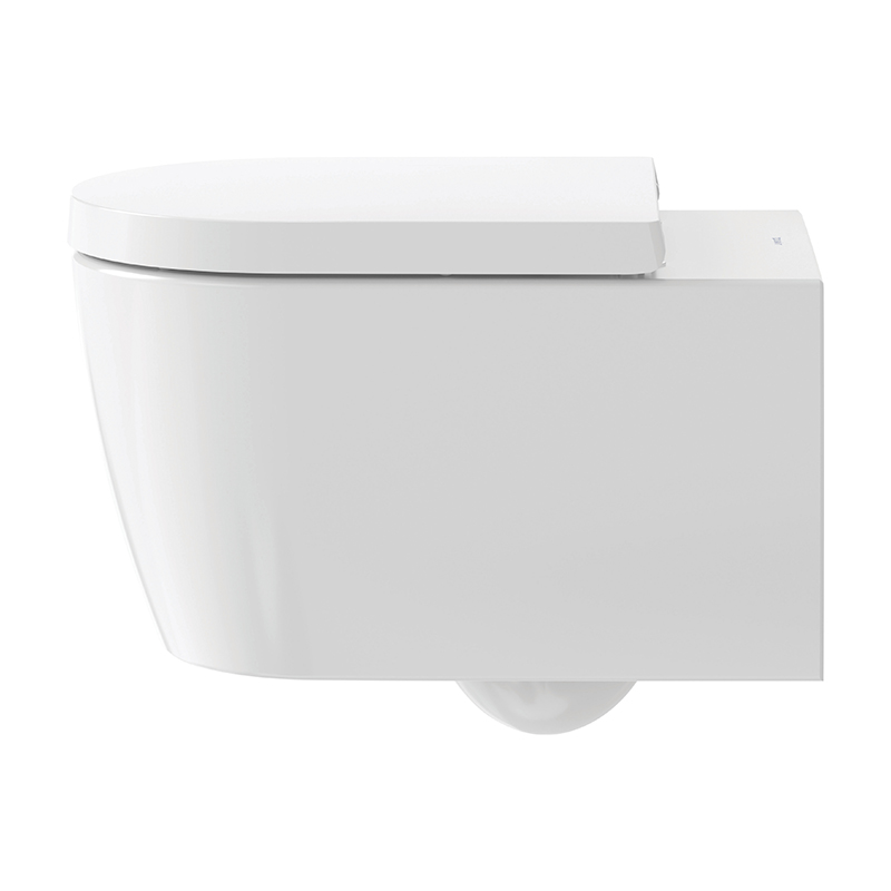 Duravit ME by Starck Wand-WC Set, rimless, mit WC-Sitz weiß, mit WonderGliss, Tiefspüler