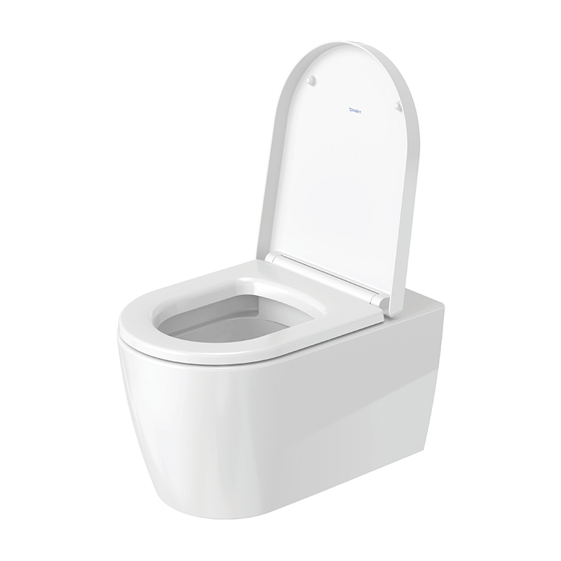 Duravit ME by Starck Wand-WC Set, rimless, mit WC-Sitz weiß, mit WonderGliss, Tiefspüler