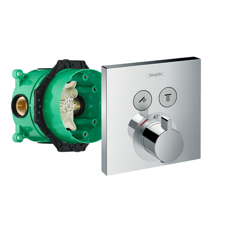 Hansgrohe ShowerSelect Thermostat Unterputz für 2 Verbraucher chrom Set mit Grundkörper 